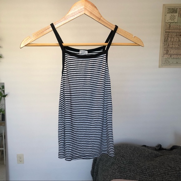 John Galt white and black striped tank top - Picture 1 of 3